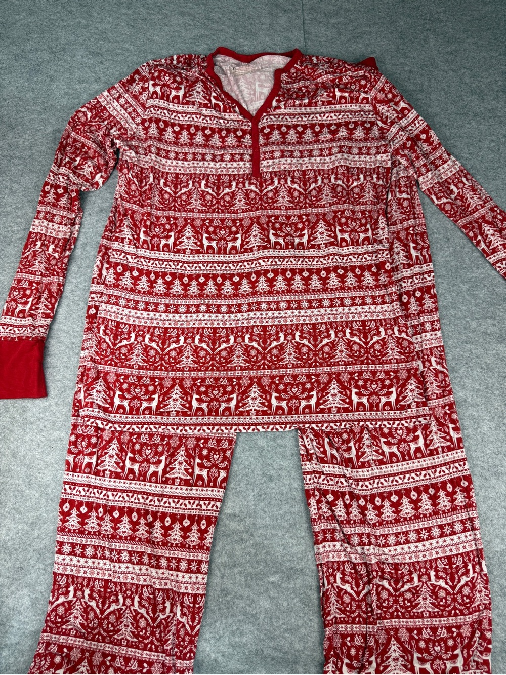 Retired Little Sleepies Reindeer Cheer Bamboo Christmas Pajama Set L XL